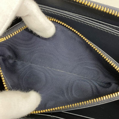 Christian Dior Long Wallet Oblique Canvas Navy Gold Hardware Women