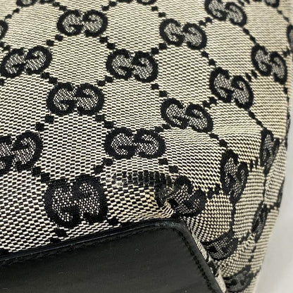 Gucci Tote Bag GG Canvas 002 1099 Canvas Beige Black Chien Pan Gold Hardware