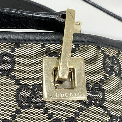 Gucci Tote Bag GG Canvas 002 1099 Canvas Beige Black Chien Pan Gold Hardware