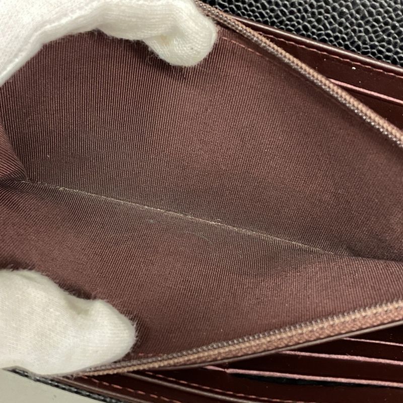 Chanel Long Wallet Matelasse Caviar Skin Black Gold Hardware Women