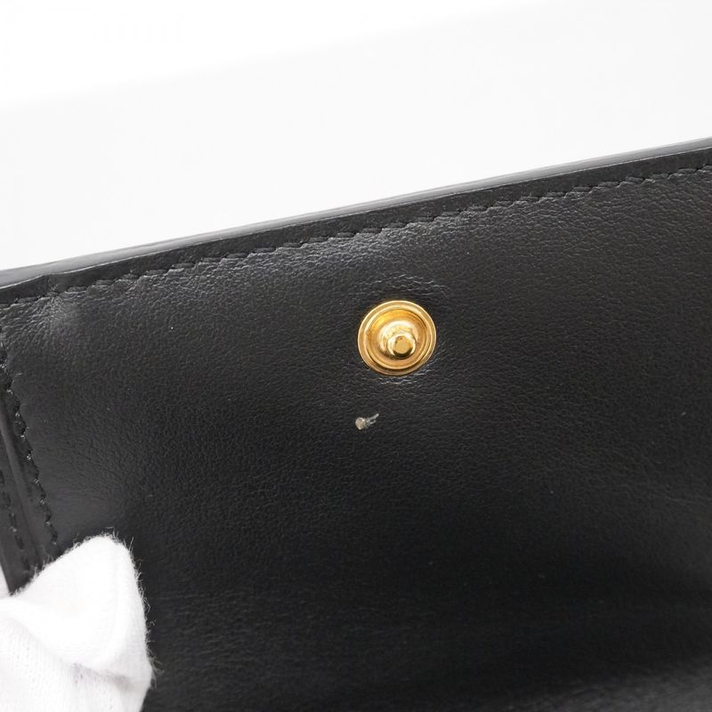 Fendi Trifold Wallet F Is Leather Brown Blue Gold Hardware Women's