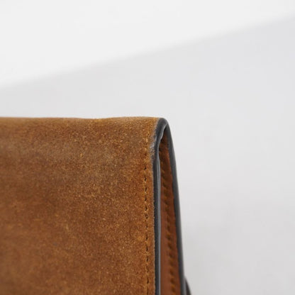 Gucci Long Wallet Horsebit 382274 Suede Brown Gold Hardware Women