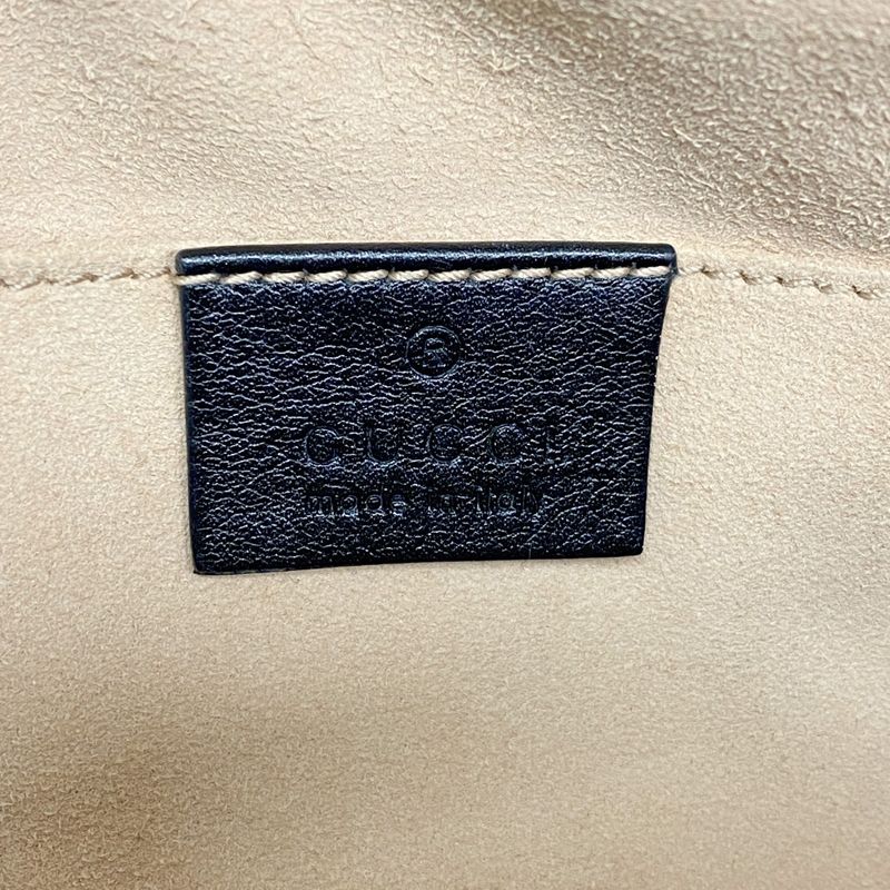 Gucci Shoulder Bag GG Marmont 447632 Leather Black Gold Hardware Women