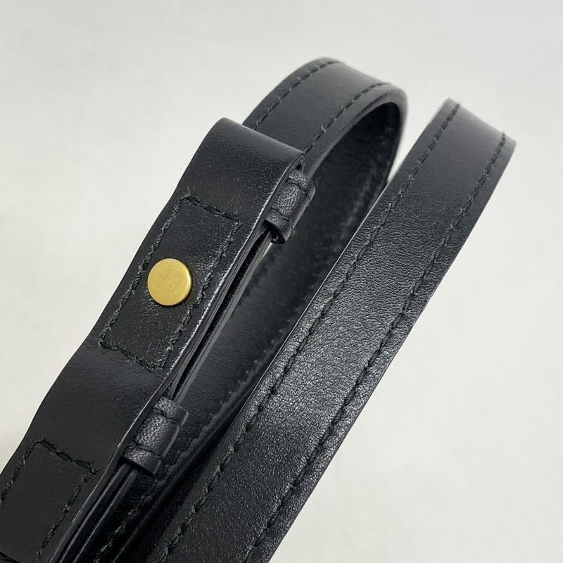 Gucci Shoulder Bag GG Marmont 447632 Leather Black Gold Hardware Women