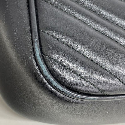 Gucci Shoulder Bag GG Marmont 447632 Leather Black Gold Hardware Women