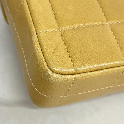 Chanel Shoulder Bag Choco Bar Lambskin Brown Gold Hardware Women