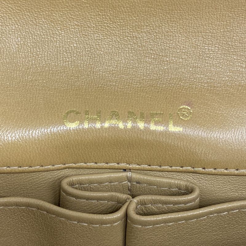 Chanel Shoulder Bag Choco Bar Lambskin Brown Gold Hardware Women