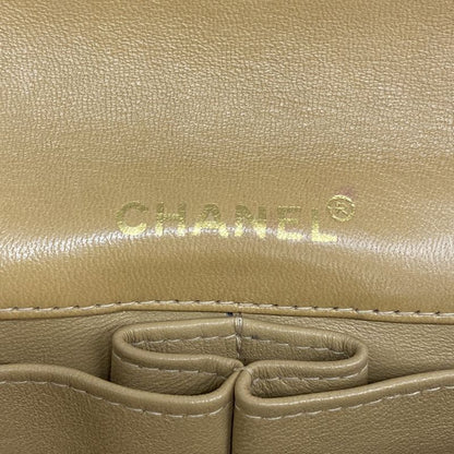 Chanel Shoulder Bag Choco Bar Lambskin Brown Gold Hardware Women