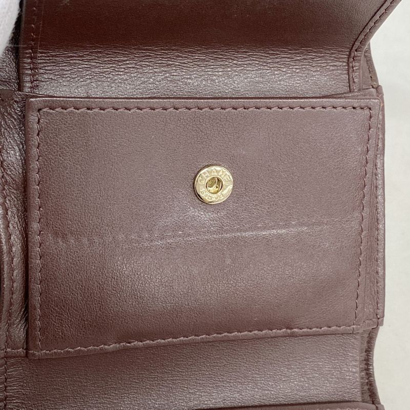 Chanel Trifold Wallet Matelasse Caviar Skin Black Gold Hardware Women