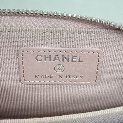 Chanel Coin Case Matelasse Caviar Skin Pink Silver Hardware Women