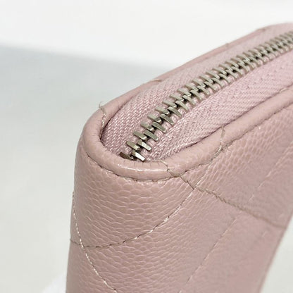 Chanel Coin Case Matelasse Caviar Skin Pink Silver Hardware Women