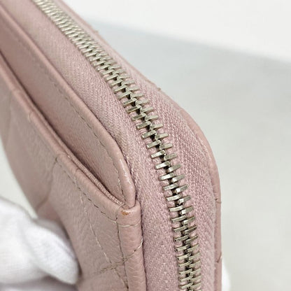 Chanel Coin Case Matelasse Caviar Skin Pink Silver Hardware Women