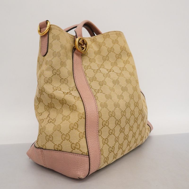 Gucci Handbag GG Canvas 323675 Canvas Beige Pink Gold Hardware 2way Bag Ladies