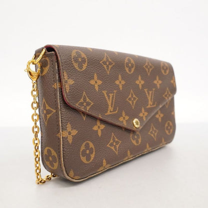 Louis Vuitton Shoulder Wallet Monogram Pochette Felicie M81896 Brown Fuchsia