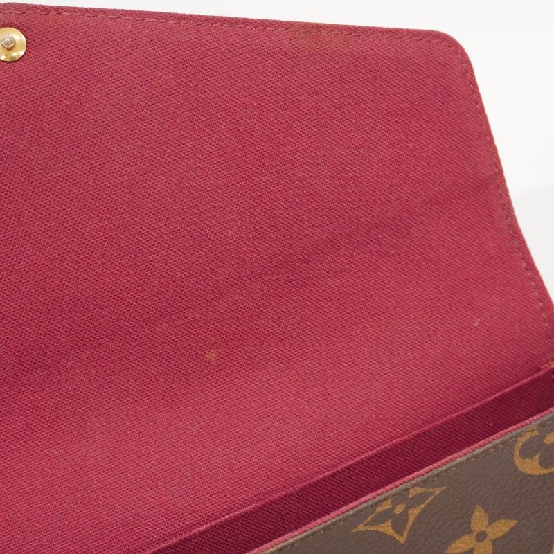Louis Vuitton Shoulder Wallet Monogram Pochette Felicie M81896 Brown Fuchsia