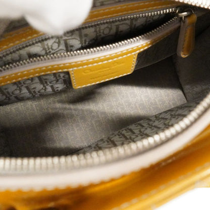 Christian Dior Handbag Canage Lady Dior Enamel Beige Silver Hardware 2way Bag