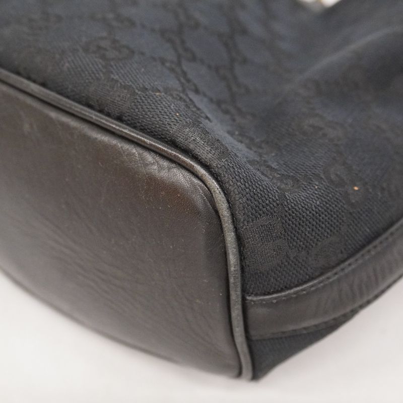 Gucci Shoulder Bag GG Canvas 001 4288 Canvas Black Chien Pan Gold Hardware Women