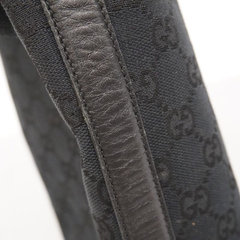Gucci Shoulder Bag GG Canvas 001 4288 Canvas Black Chien Pan Gold Hardware Women