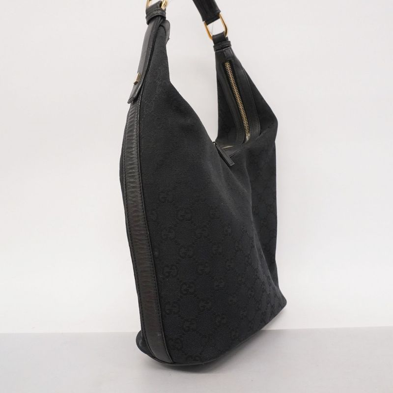 Gucci Shoulder Bag GG Canvas 001 4288 Canvas Black Chien Pan Gold Hardware Women