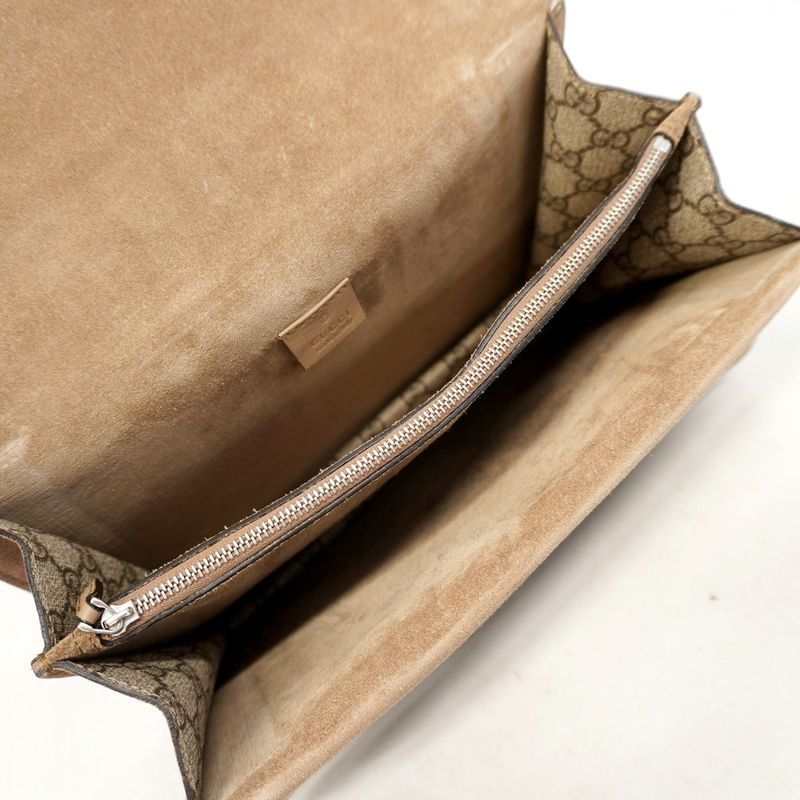 Gucci Shoulder Bag GG Supreme Dionysus 400235 PVC Brown Silver Hardware Women