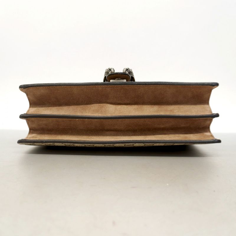 Gucci Shoulder Bag GG Supreme Dionysus 400235 PVC Brown Silver Hardware Women