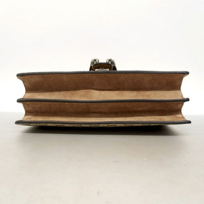 Gucci Shoulder Bag GG Supreme Dionysus 400235 PVC Brown Silver Hardware Women