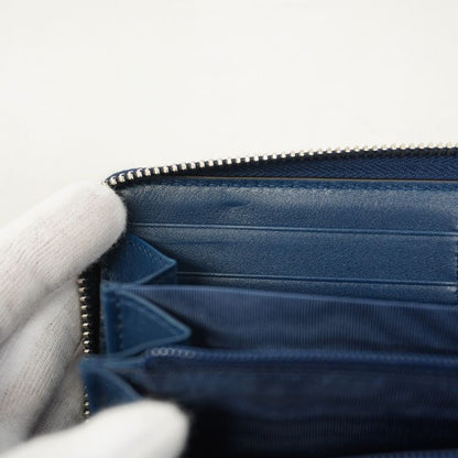 Gucci Long Wallet Guccissima New York Yankees 547791 Leather Navy Silver