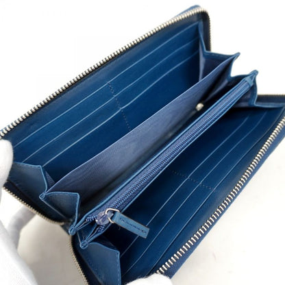 Gucci Long Wallet Guccissima New York Yankees 547791 Leather Navy Silver