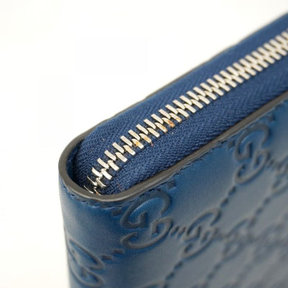 Gucci Long Wallet Guccissima New York Yankees 547791 Leather Navy Silver