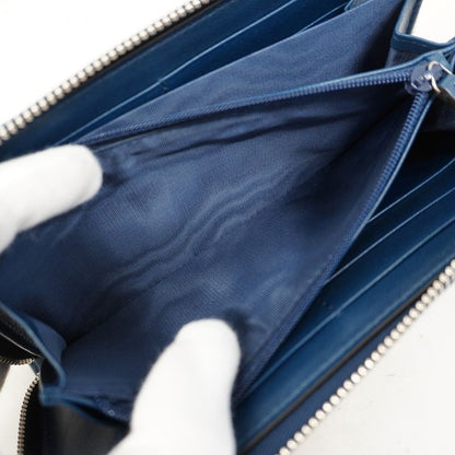 Gucci Long Wallet Guccissima New York Yankees 547791 Leather Navy Silver