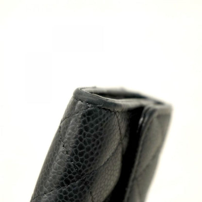 Chanel Business Card Holder Matelasse Caviar Skin Black Gold Hardware Women