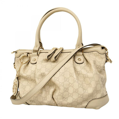 Gucci Handbag Guccissima 247902 Leather Beige Chien Pan Gold Hardware 2way Bag