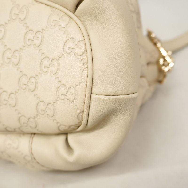 Gucci Handbag Guccissima 247902 Leather Beige Chien Pan Gold Hardware 2way Bag