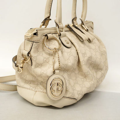 Gucci Handbag Guccissima 247902 Leather Beige Chien Pan Gold Hardware 2way Bag