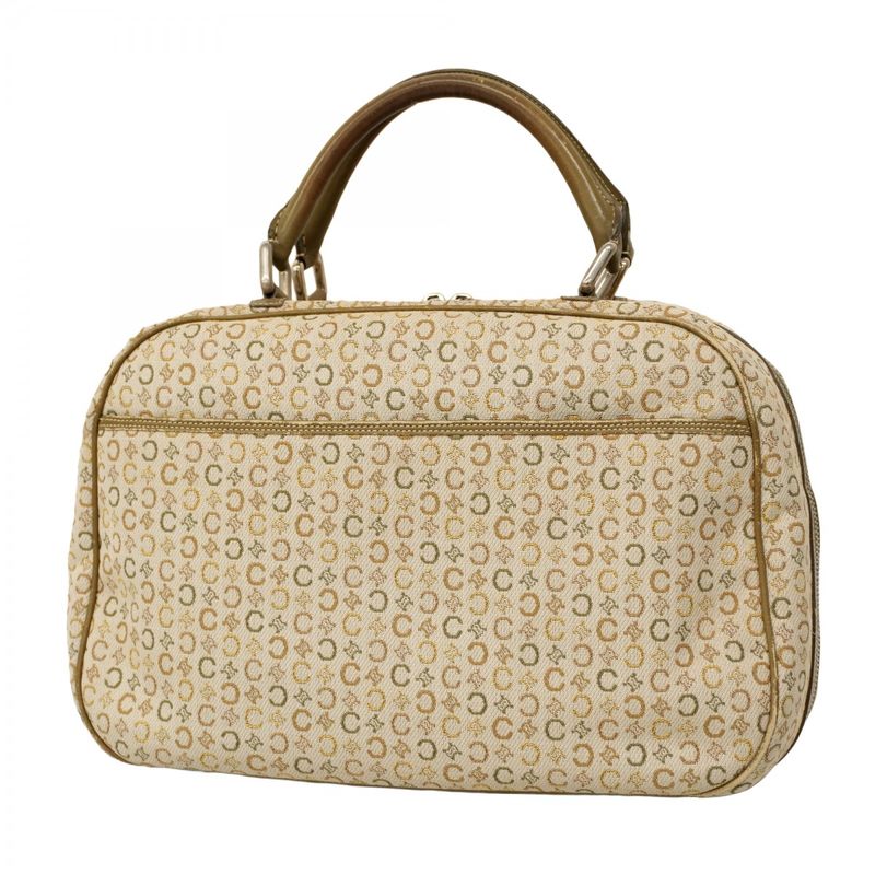 Celine Handbag C Macadam Canvas Beige Silver Hardware Women