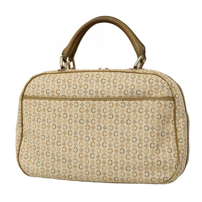 Celine Handbag C Macadam Canvas Beige Silver Hardware Women