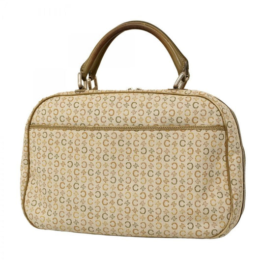 Celine Handbag C Macadam Canvas Beige Silver Hardware Women