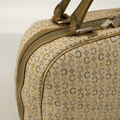 Celine Handbag C Macadam Canvas Beige Silver Hardware Women