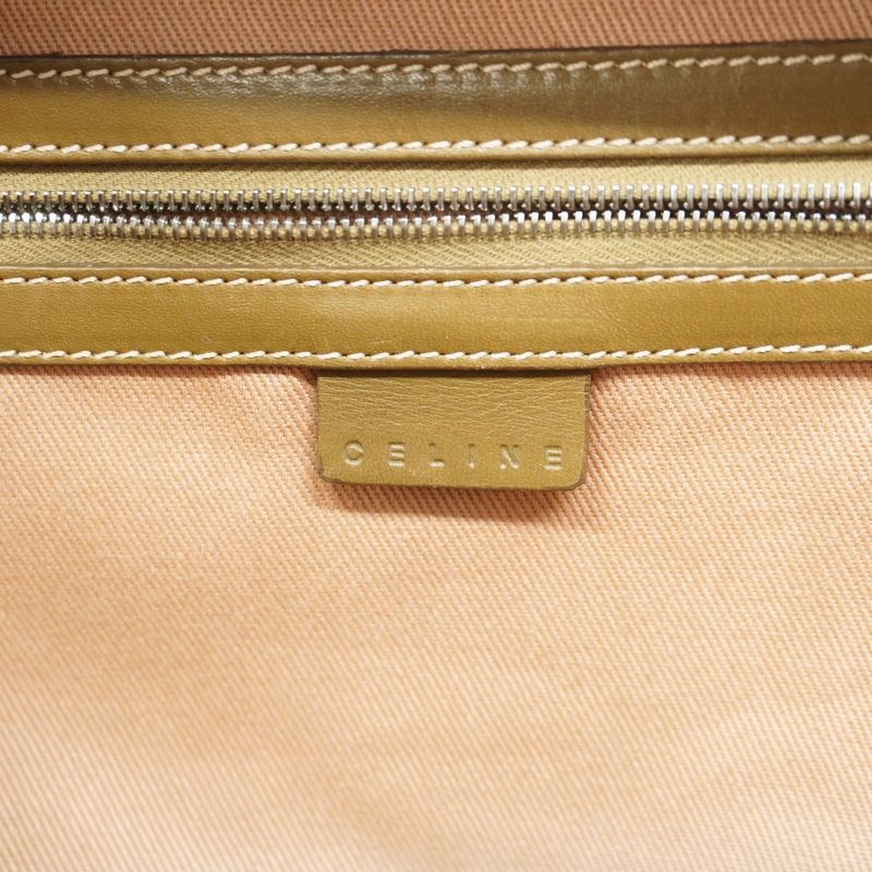 Celine Handbag C Macadam Canvas Beige Silver Hardware Women