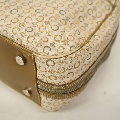 Celine Handbag C Macadam Canvas Beige Silver Hardware Women