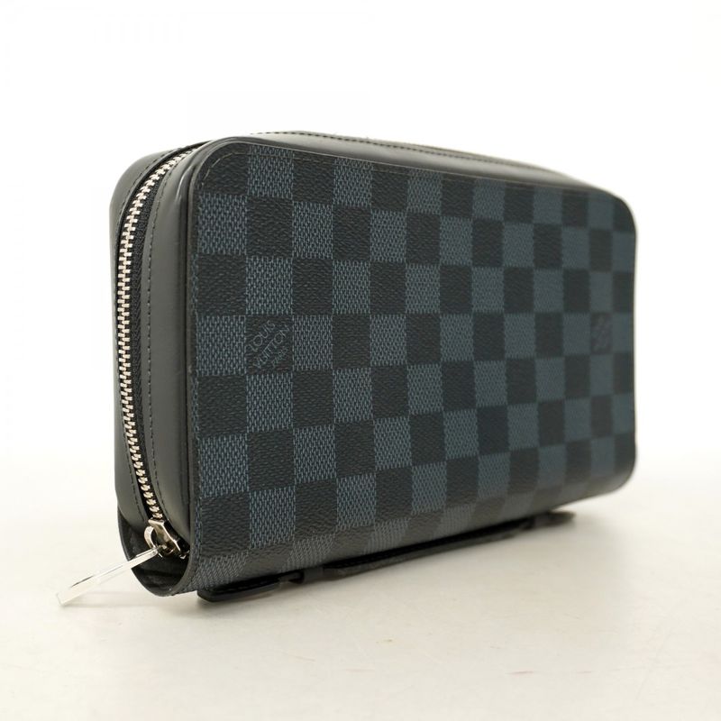 Louis Vuitton Long Wallet Damier Graphite Zippy XL N41503 Black Men's