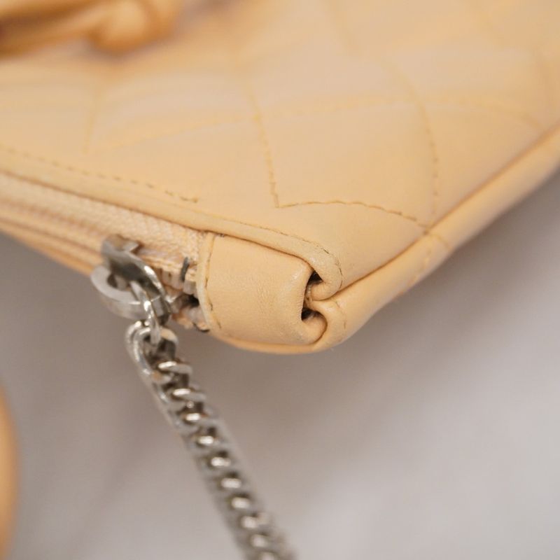 Chanel Tote Bag Cambon Lambskin Beige Silver Hardware Women