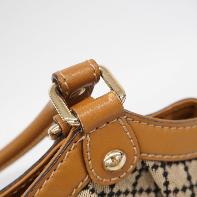 Gucci Tote Bag Diamante/sookie 211944 Canvas Brown Gold Hardware Women's