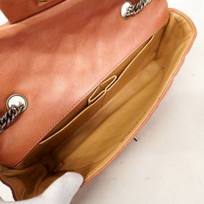 Chanel Shoulder Bag Matelasse Lambskin Pink Silver Hardware Women