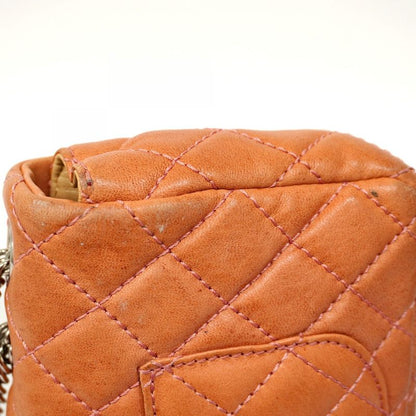 Chanel Shoulder Bag Matelasse Lambskin Pink Silver Hardware Women