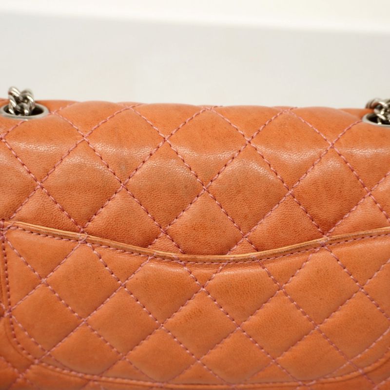 Chanel Shoulder Bag Matelasse Lambskin Pink Silver Hardware Women