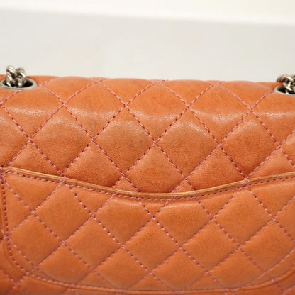 Chanel Shoulder Bag Matelasse Lambskin Pink Silver Hardware Women