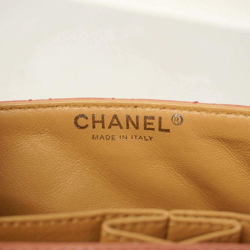 Chanel Shoulder Bag Matelasse Lambskin Pink Silver Hardware Women