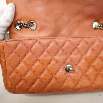 Chanel Shoulder Bag Matelasse Lambskin Pink Silver Hardware Women