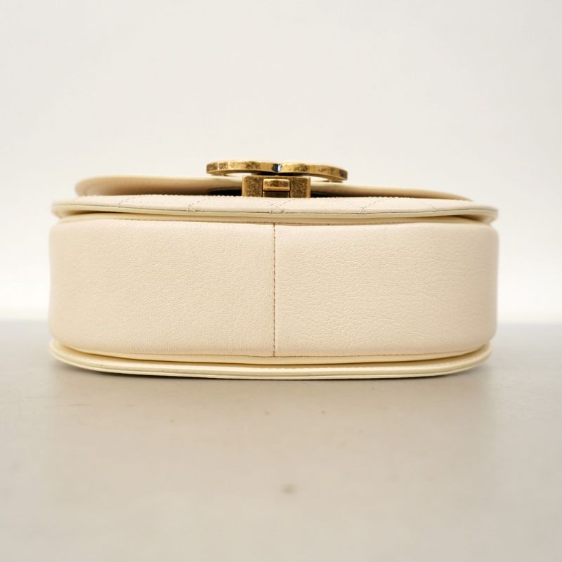 Chanel Handbag Matelasse Chain Leather White Gold Hardware 2way Bag Ladies